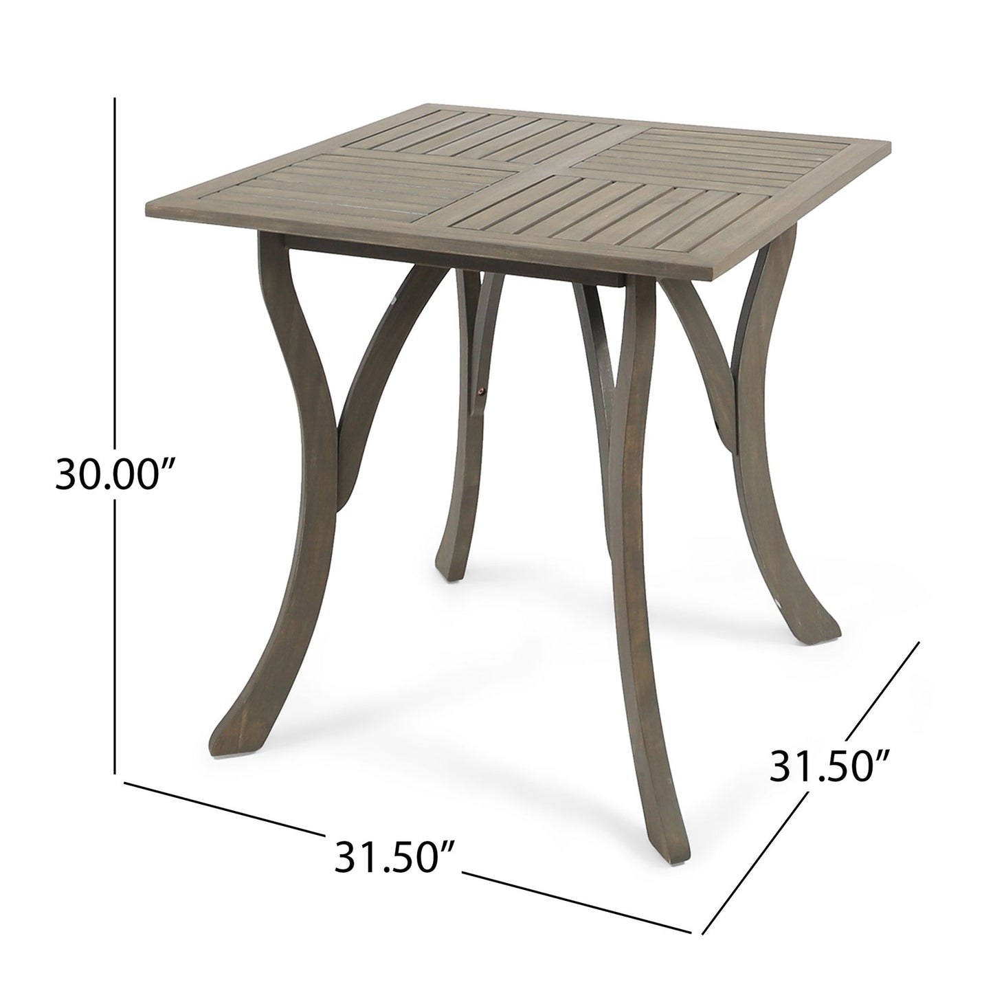 Hermosa - Stylish Outdoor Acacia Wood Table - Teak Gray