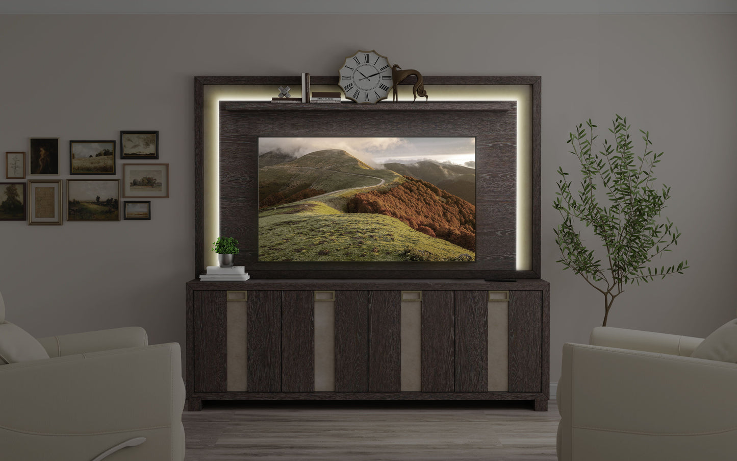 Ascent - 90" Panel Hutch - Dark Chocolate