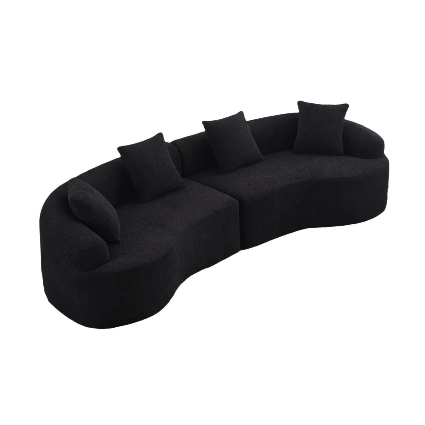 4 Seater Sofa With Chenille Fabric, 30D, 60 Hardness Full Sponge, 4 Pillow For Living Room, Home Furniture Sleeper Sectional Sofa For Apartment