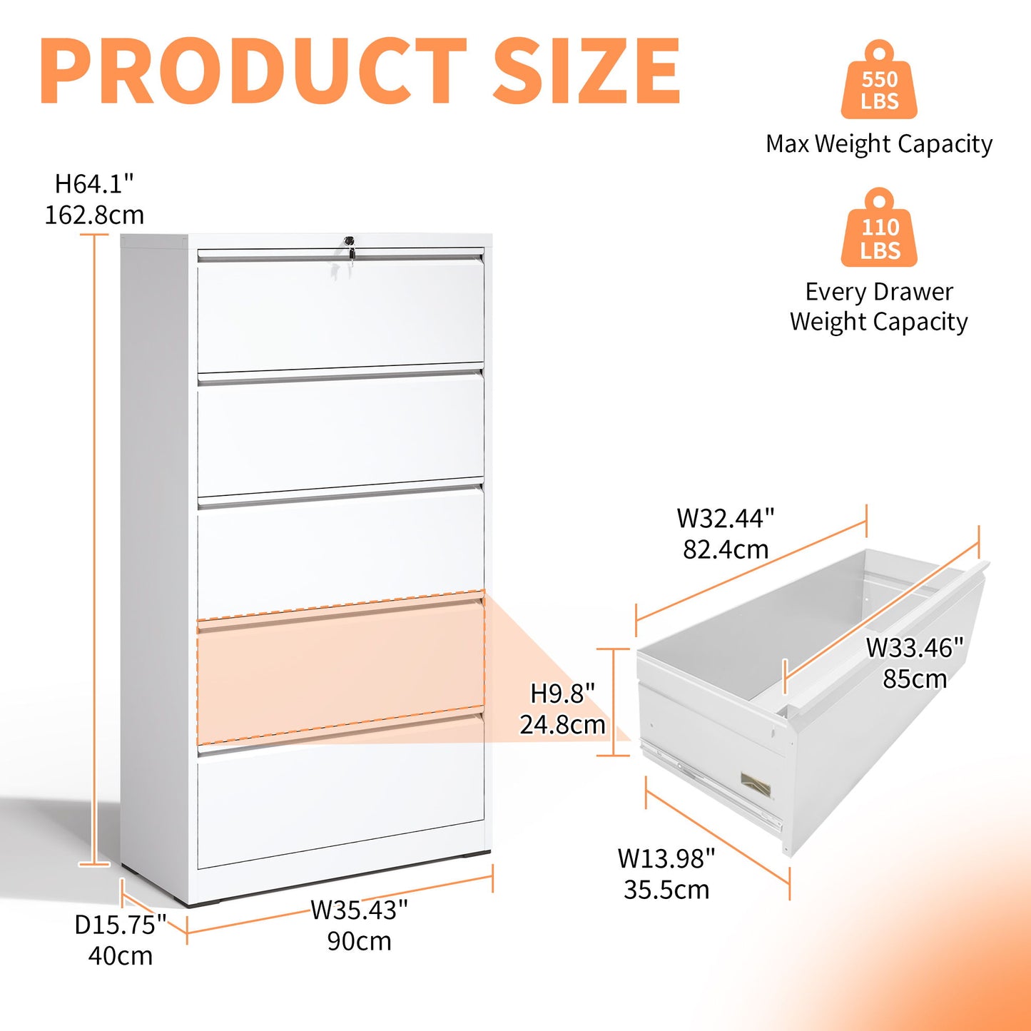 Premium Drawer Metal Lateral File Cabinet With Lock