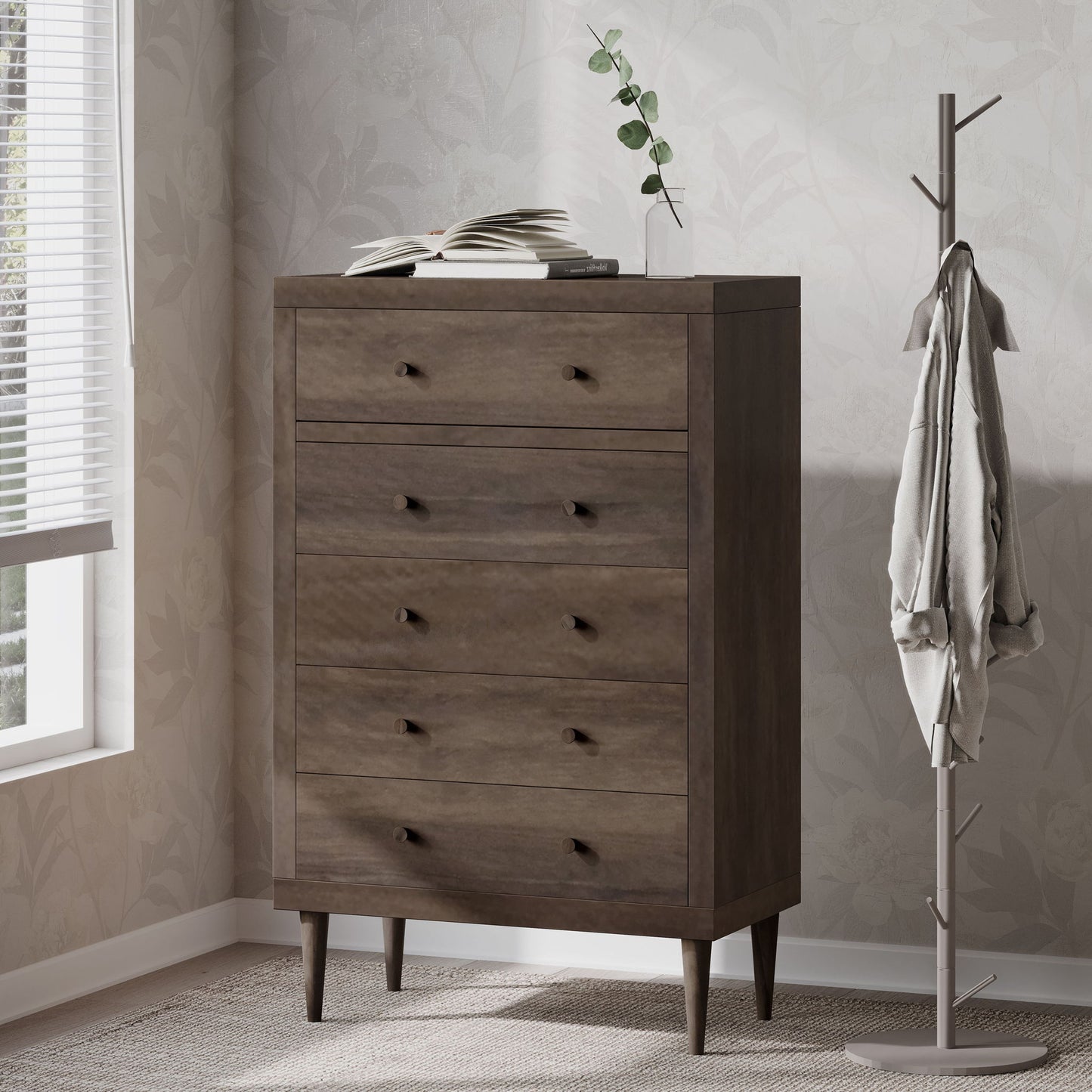 Nystrom - Mid Century Modern 5 Drawer Dresse