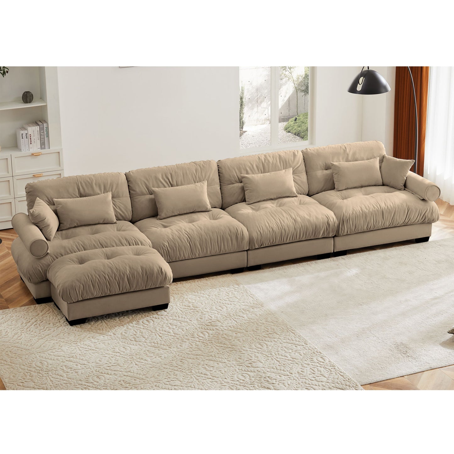 Super Comfort Oversized Modular Sectional Sofa With Movable Ottoman