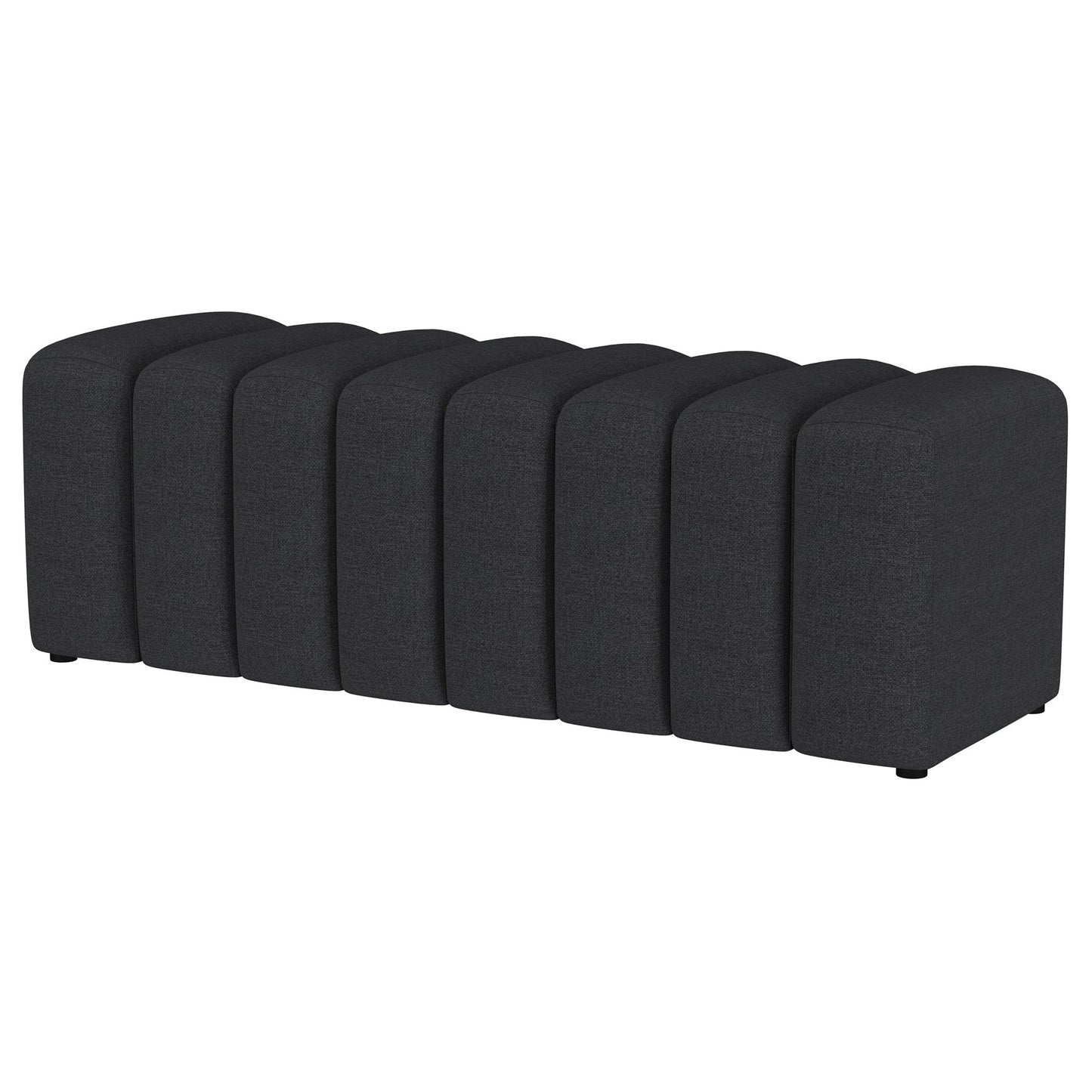 Modern Upholstered Tufted Accent Bench & Round Legs