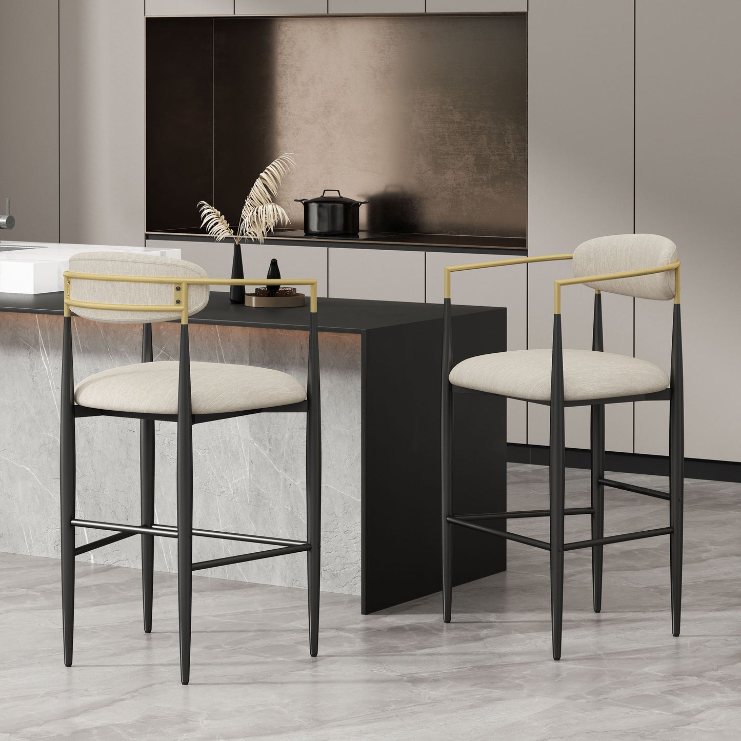 Counter Height Upholstered Barstools (Set of 2)