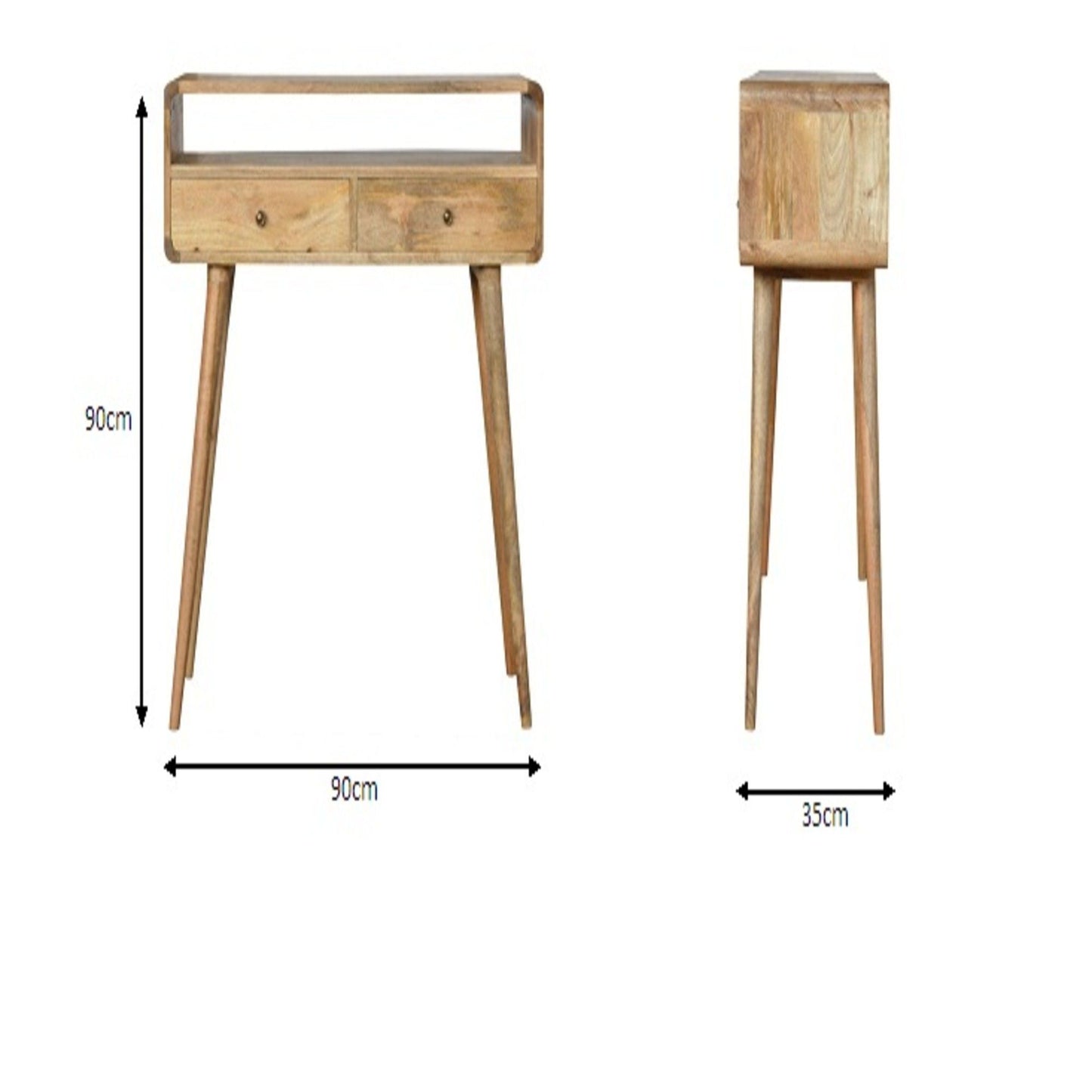 Curved Chestnut Console Table