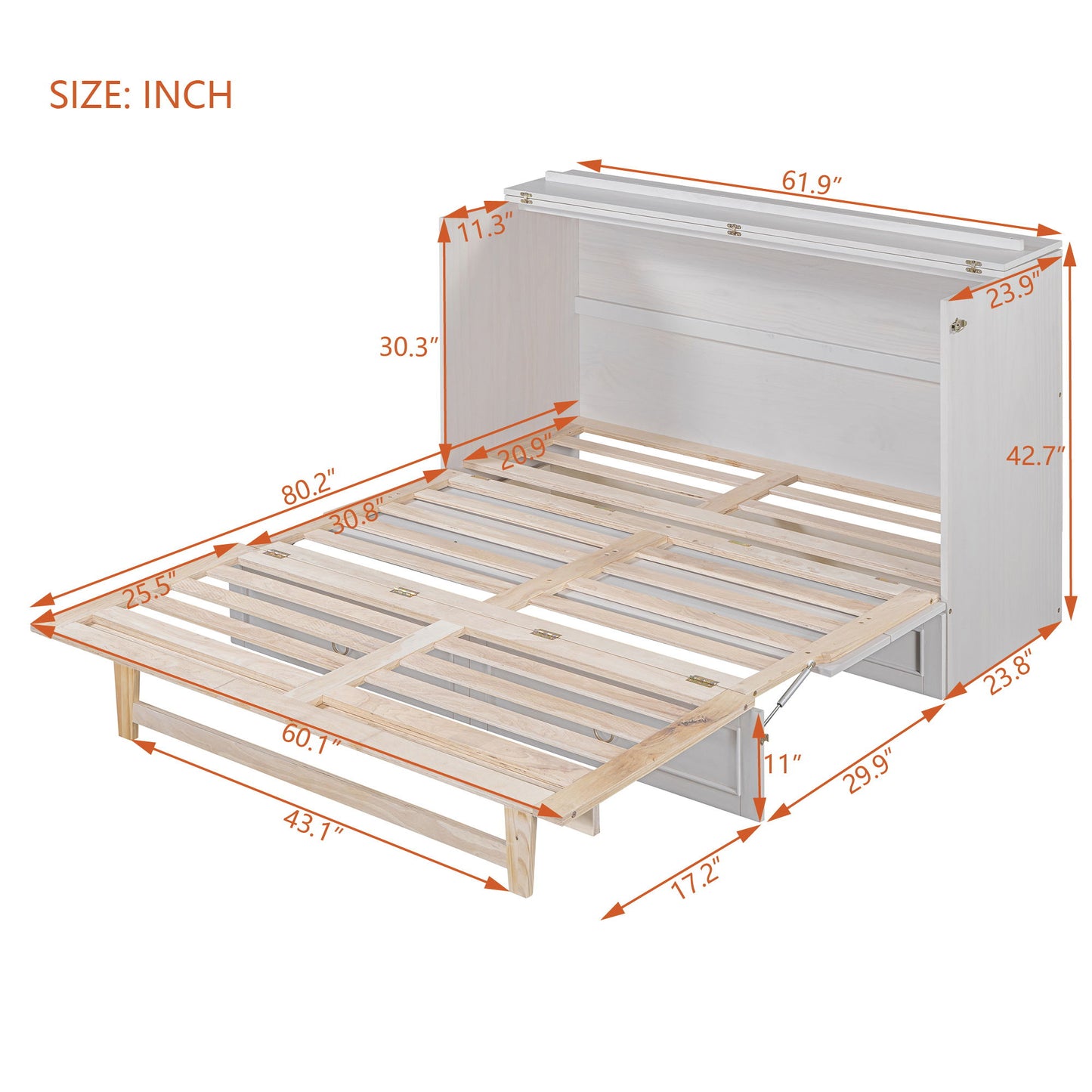 Murphy Bed With Large Drawers And Stylish Design