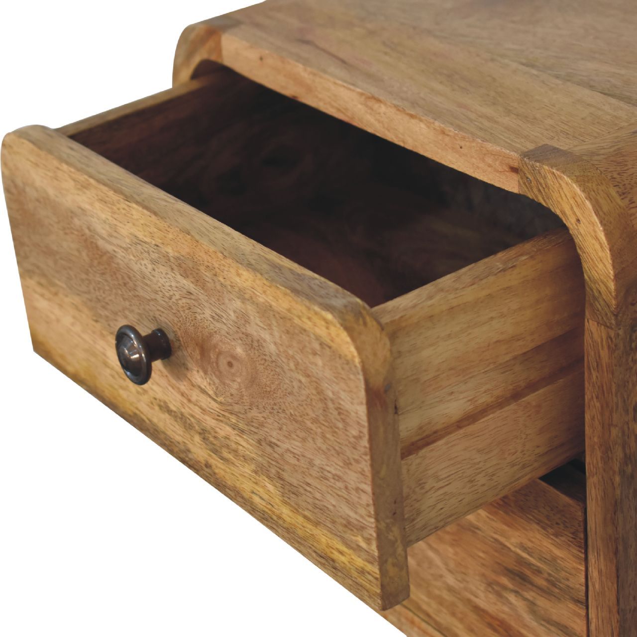Mini Curve Floating Bedside - Oak