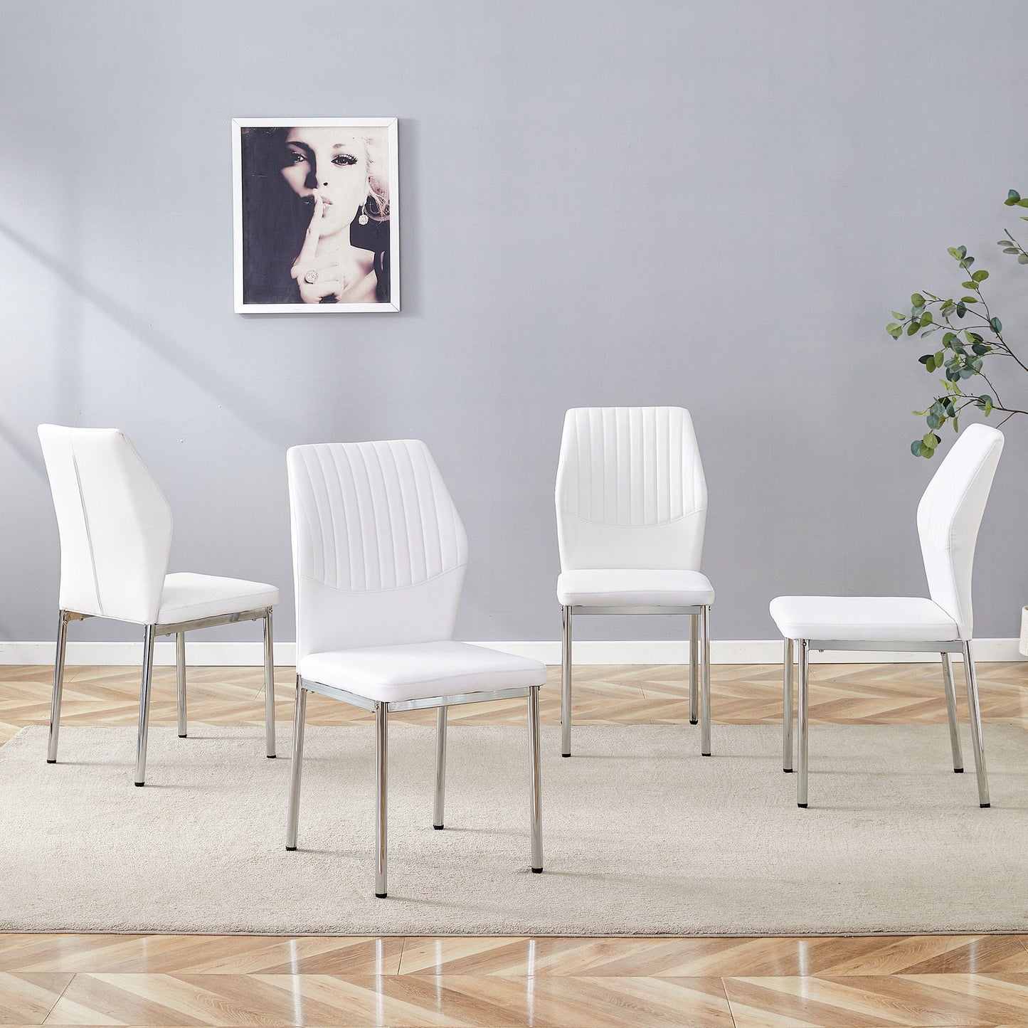 Luxury Simple High Resilience Dining Chair With Metal Legs