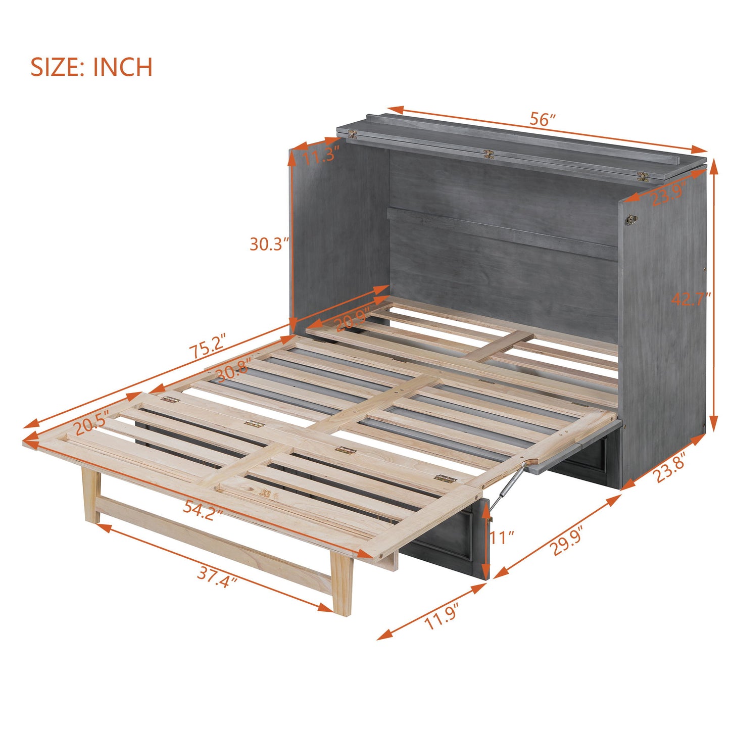 Murphy Bed With Large Drawers And Stylish Design