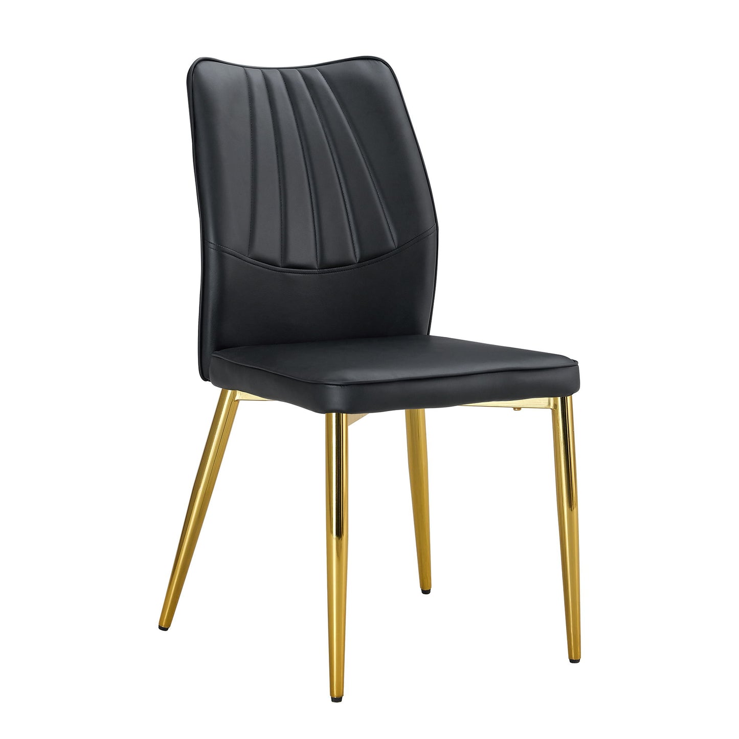 Medieval Modern Dining Chairs With Cushions And Metal Legs Material (Set of 4) - Black