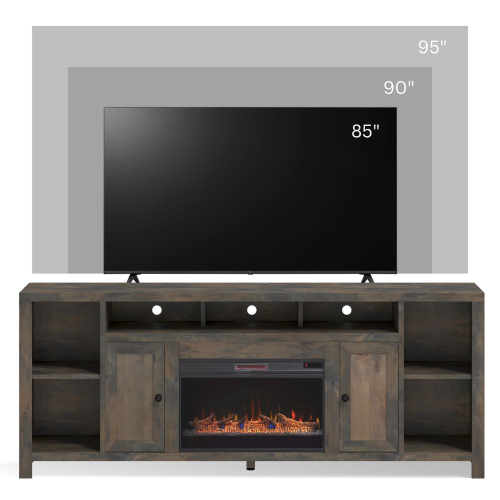 Joshua Creek - Electric Fireplace, TV Stand For TVs Up To 95" - Barnwood