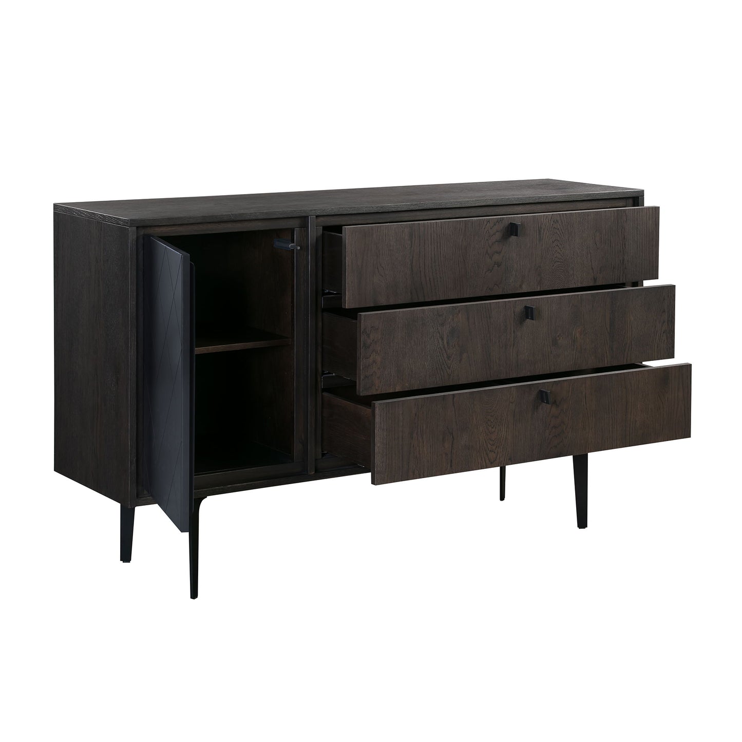 Cross - 3 Drawer Dresser - Black