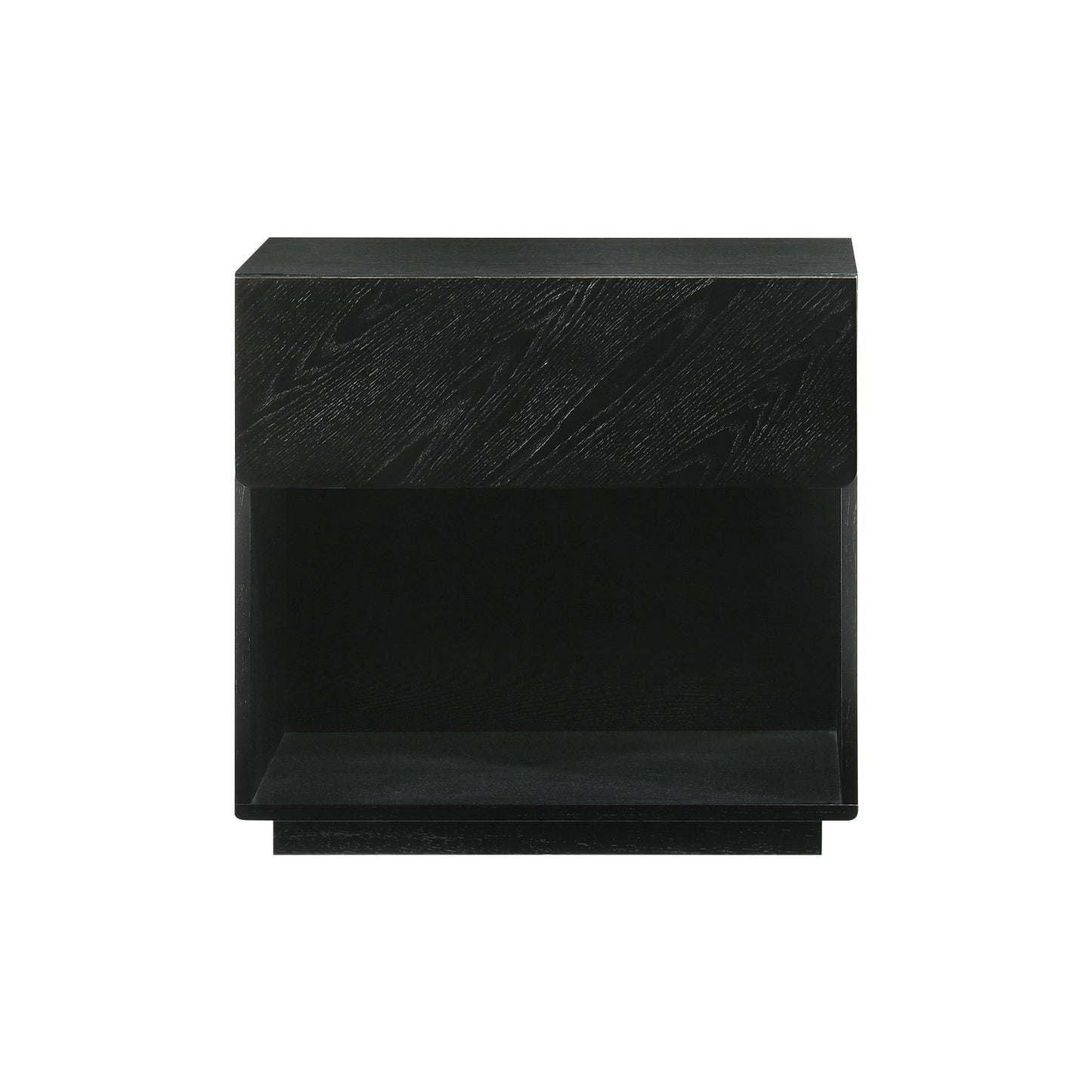 Petra - 1 Drawer Wood Nightstand - Black