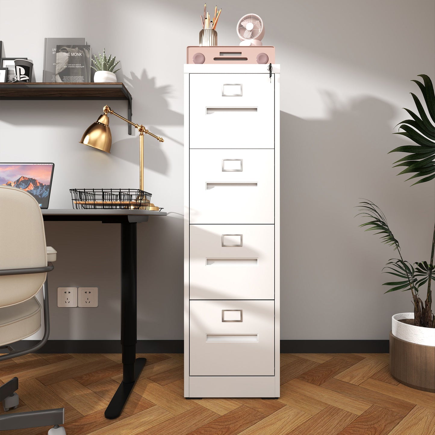 Premium Drawer File Cabinet With Lock, Metal Vertical Design, A4 Legal / Letter Size