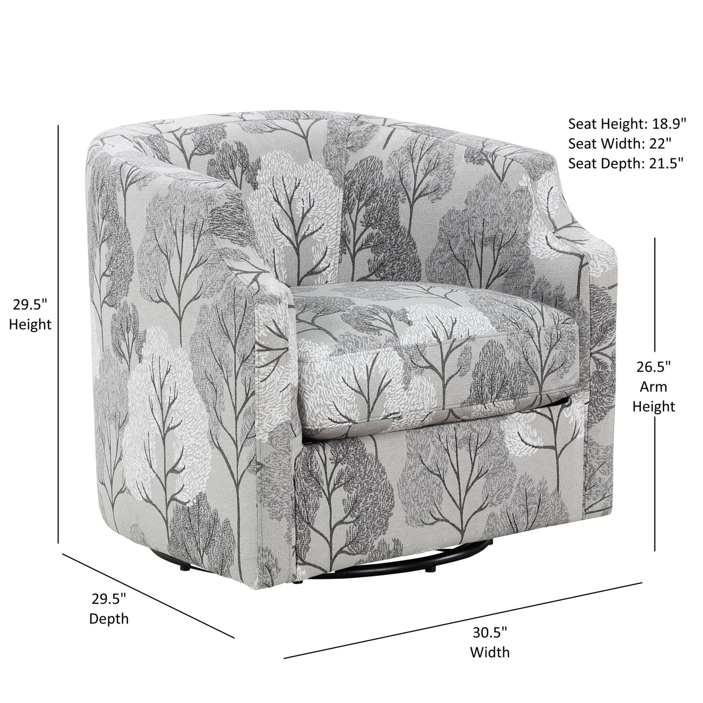 Isabelle - Swivel Glider Barrel Chair