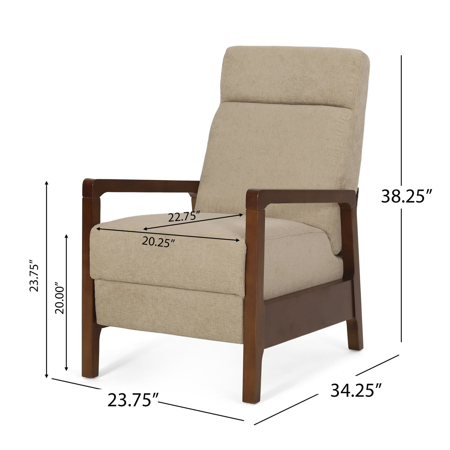 Contemporary Wide Hand Manual Club Recliner