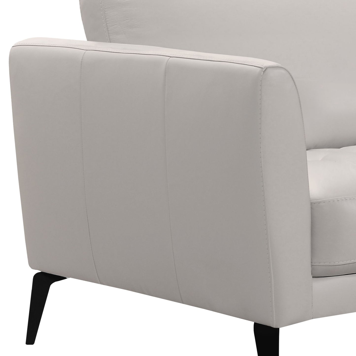Hope - Contemporary Sofa Genuine Leather - Dove Gray / Black