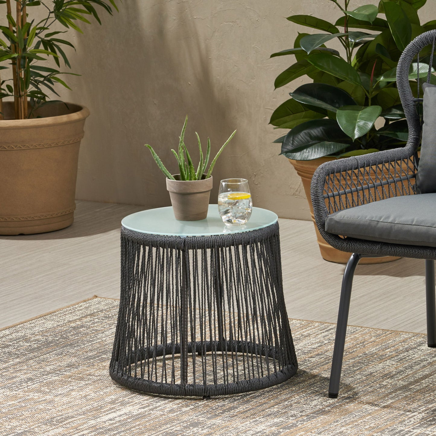 Boho Southport - Side Table With Glass Top