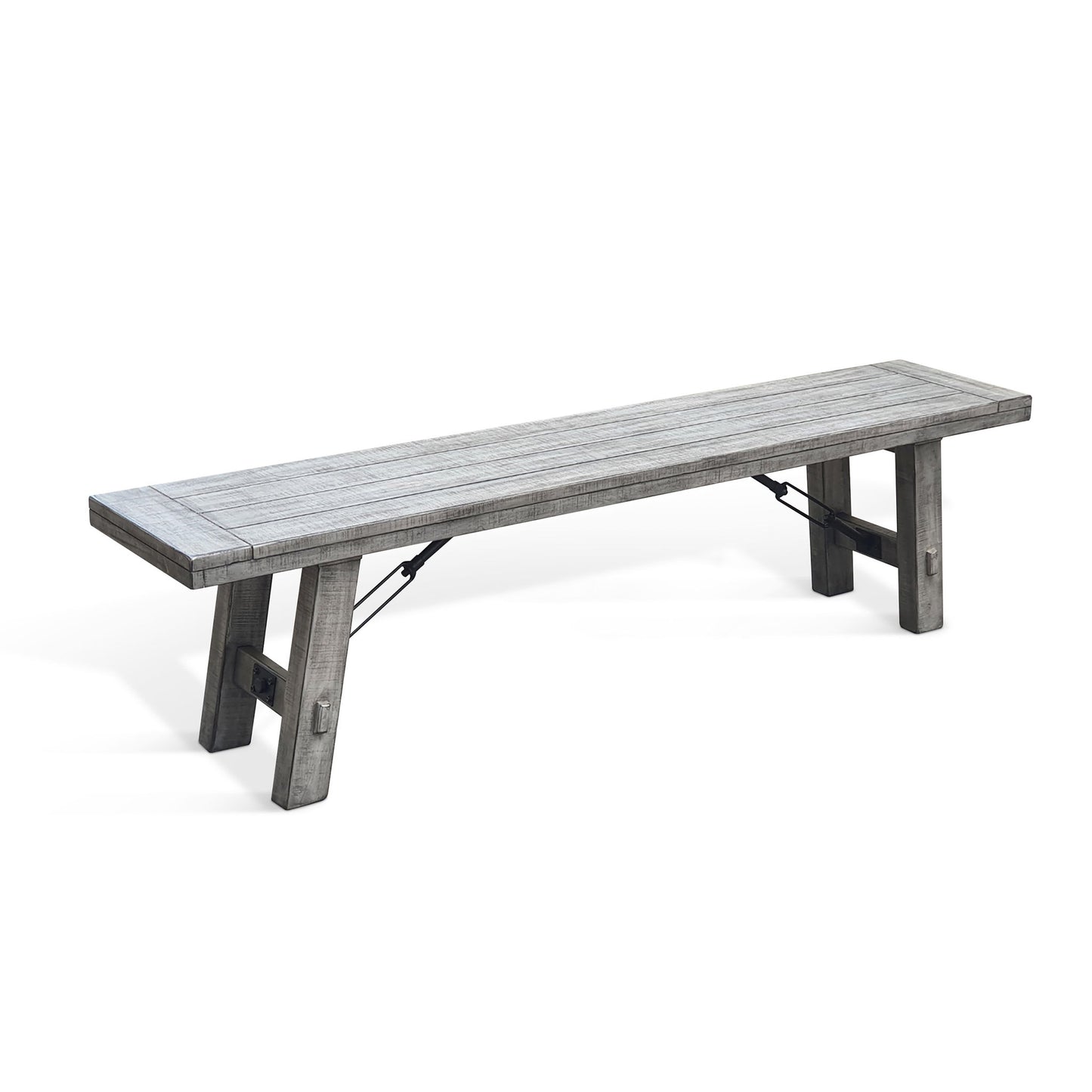 Alpine - Bench With Turnbuckle, Wood Seat - Gray