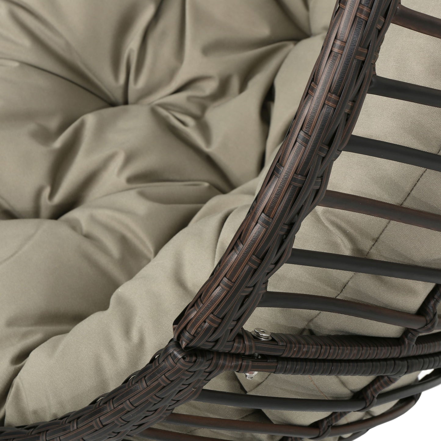 Hanging Basket Chair With Metal Frame And Seat Cushion