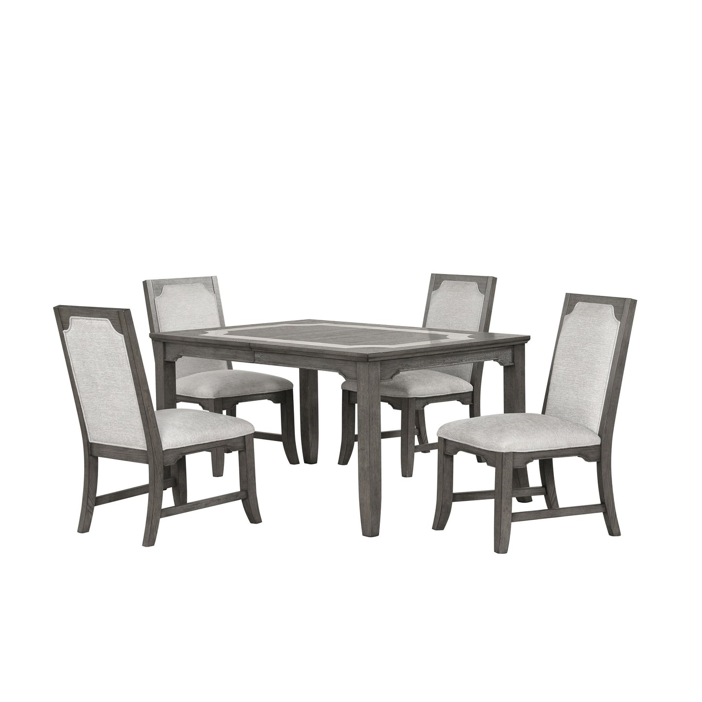 Lisbon - Rectangle Dining Table With 4 Chairs - Gray