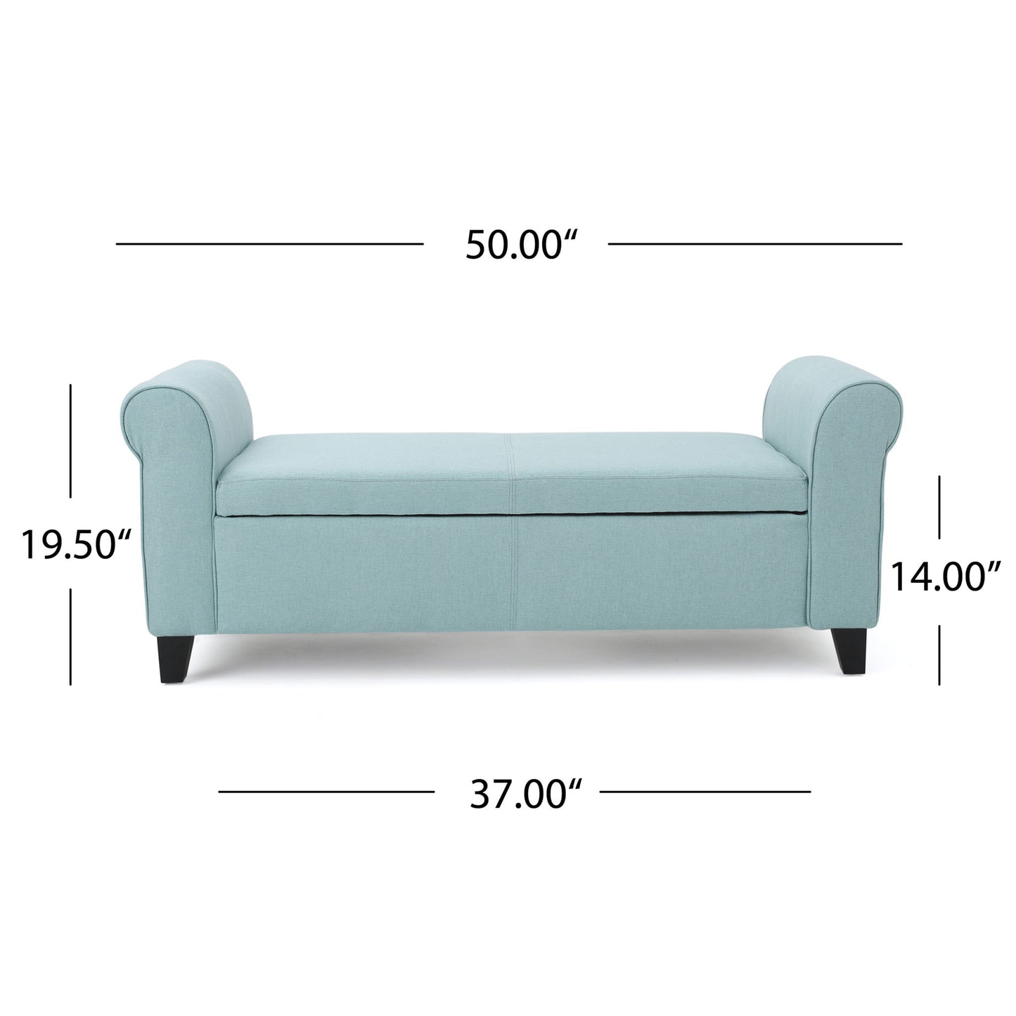 Hayes - Armed Storage Bench With Rolled Arms And Button Tufting