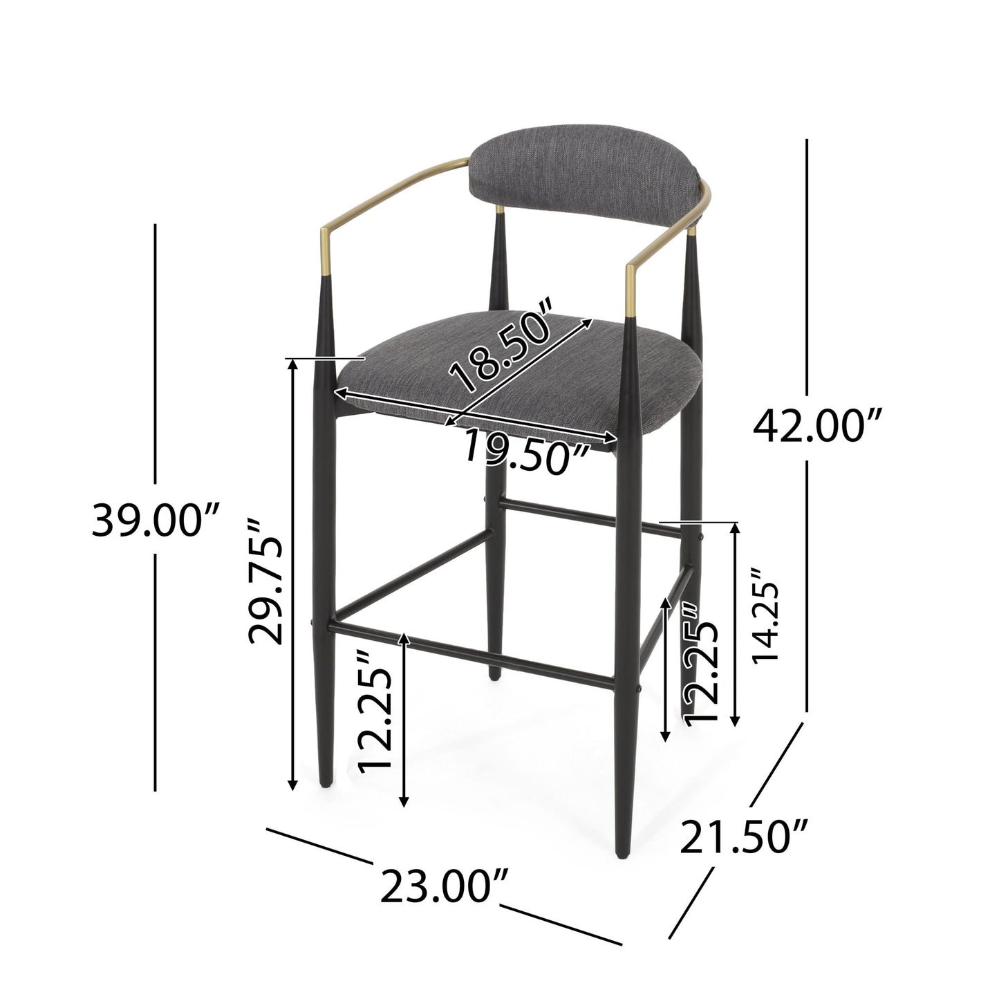 Counter Height Upholstered Barstools (Set of 2)