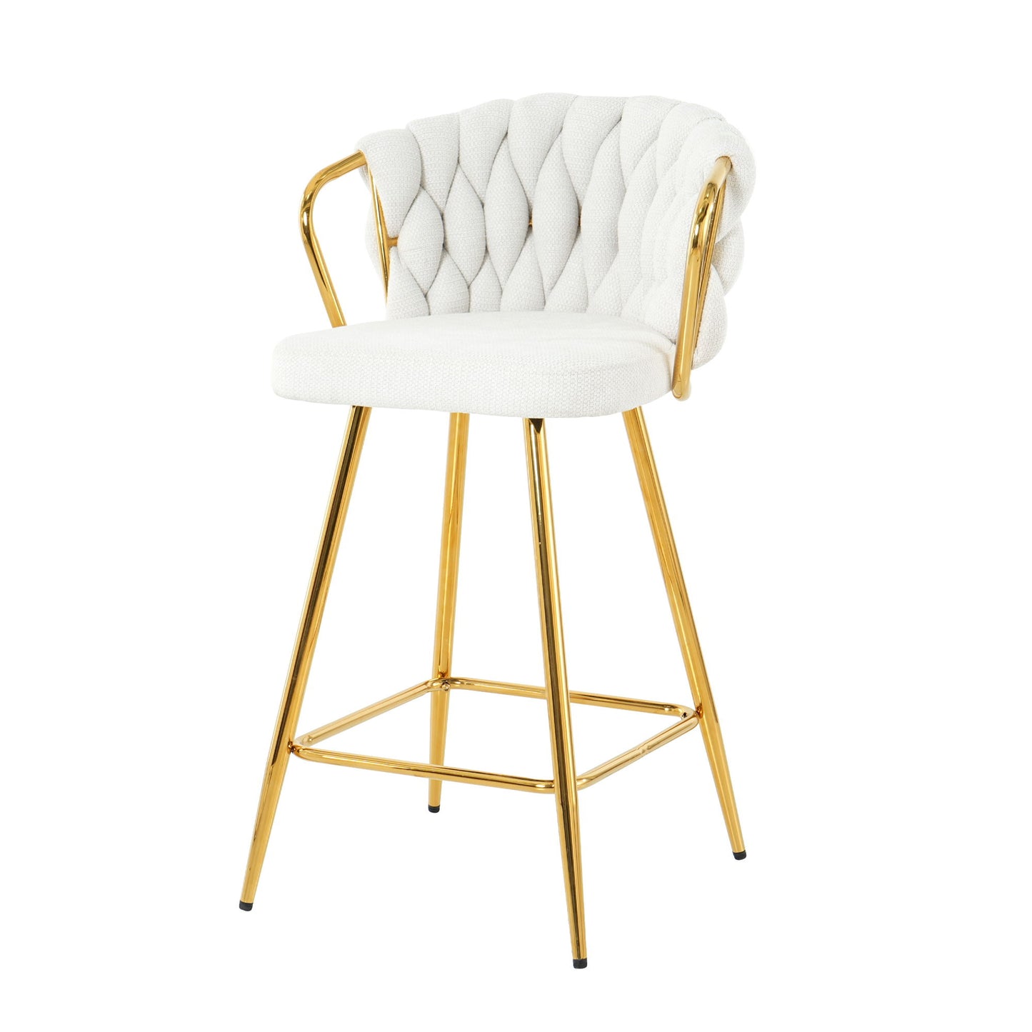 Modern Design High Stool With Plated Legs (Set of 2)