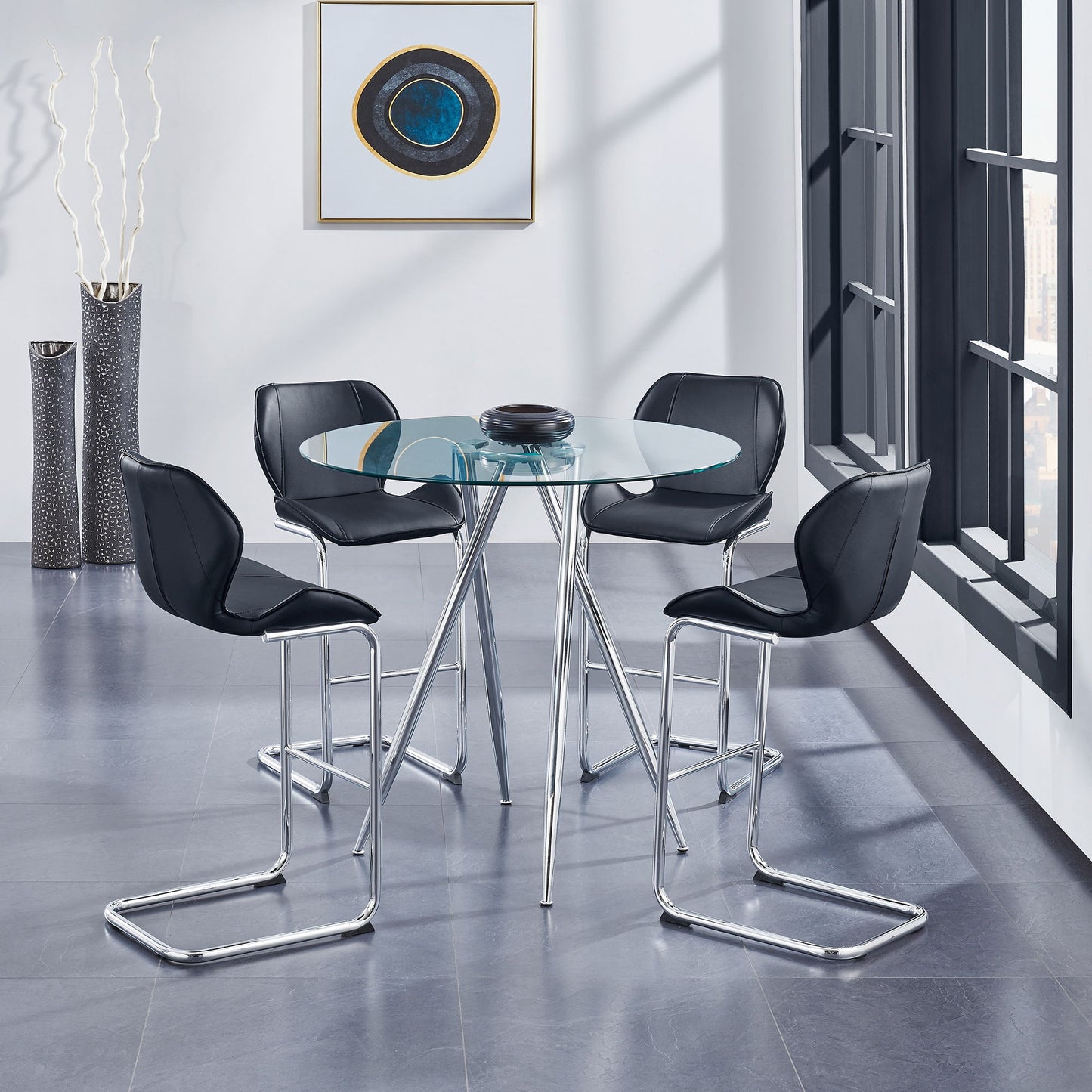Charlotte - 4 Piece Bar Stool Set With Bucket Seats