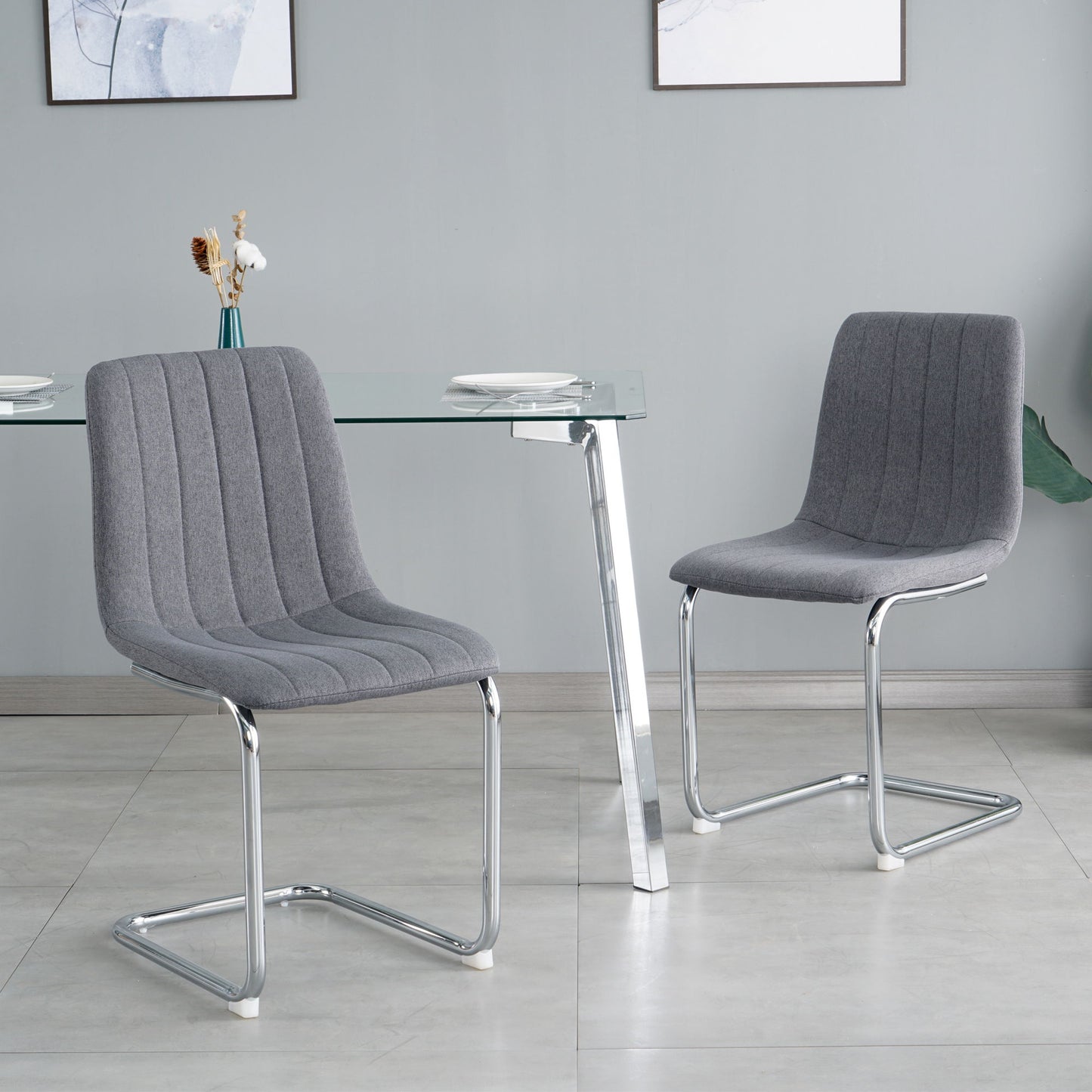 Modern Dining Chair With Metal Legs