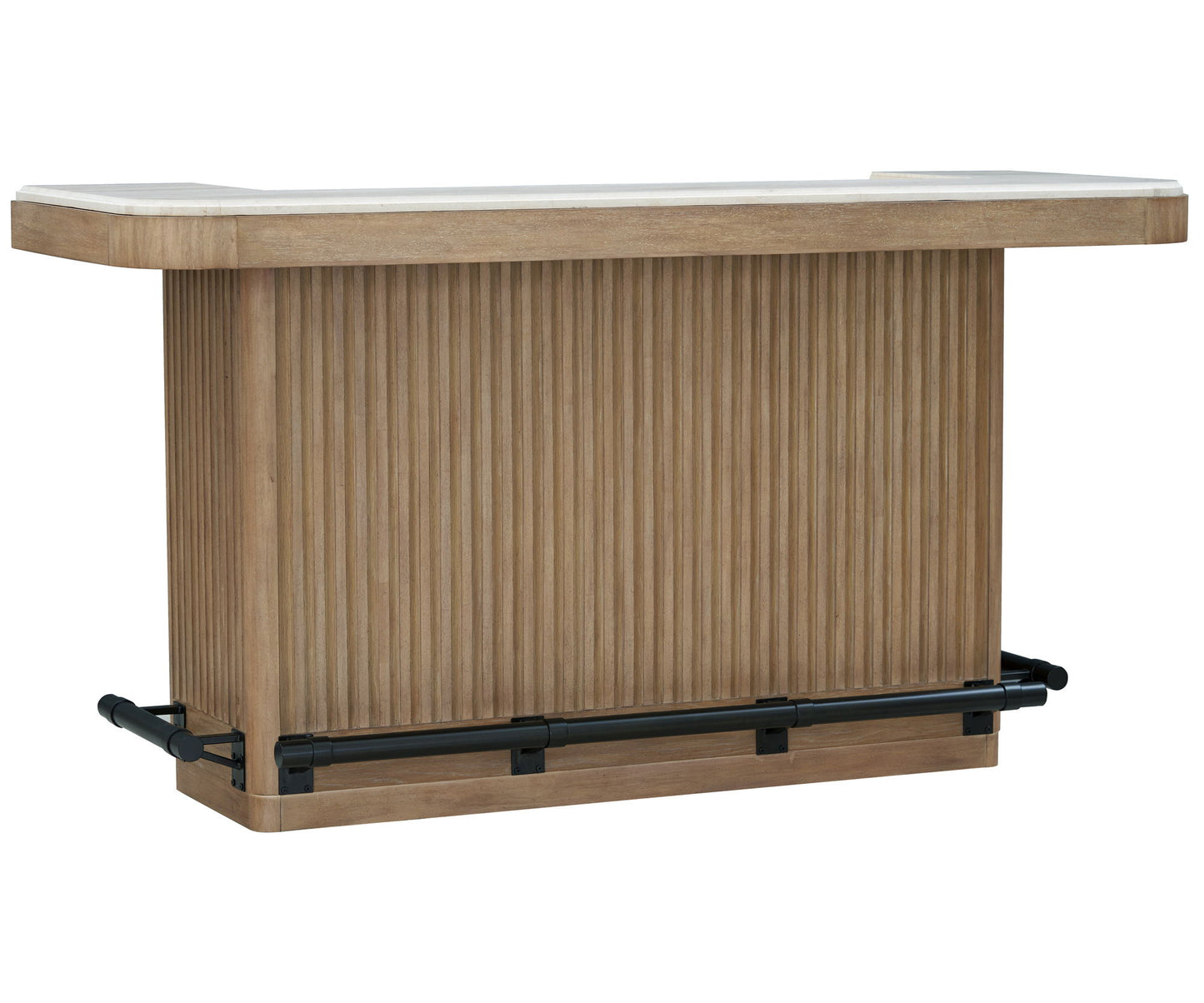 Escape - 78" Dining Bar With Stone Top - Vanilla Bean