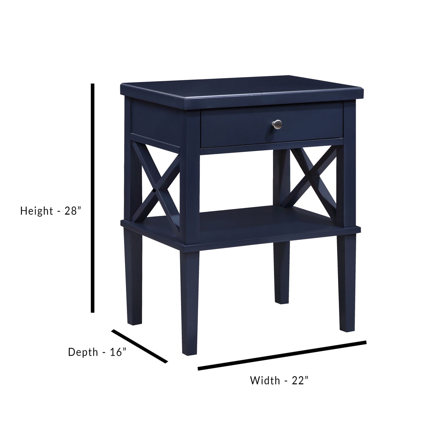 Madison - Nightstand With Open Shelf And Drawer And Decorative Side Panels