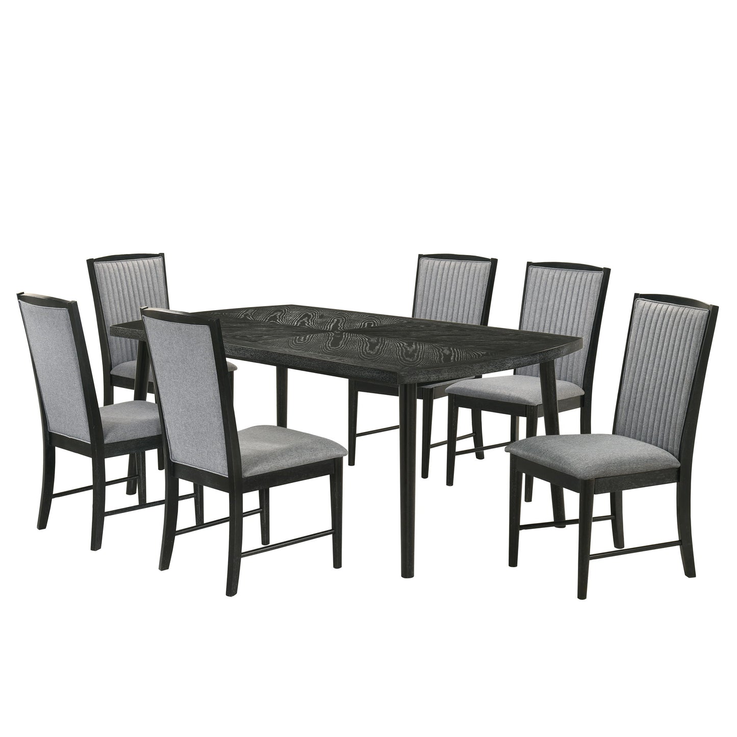 Skyline - Rectangle Dining Table With 6 Chairs - Black