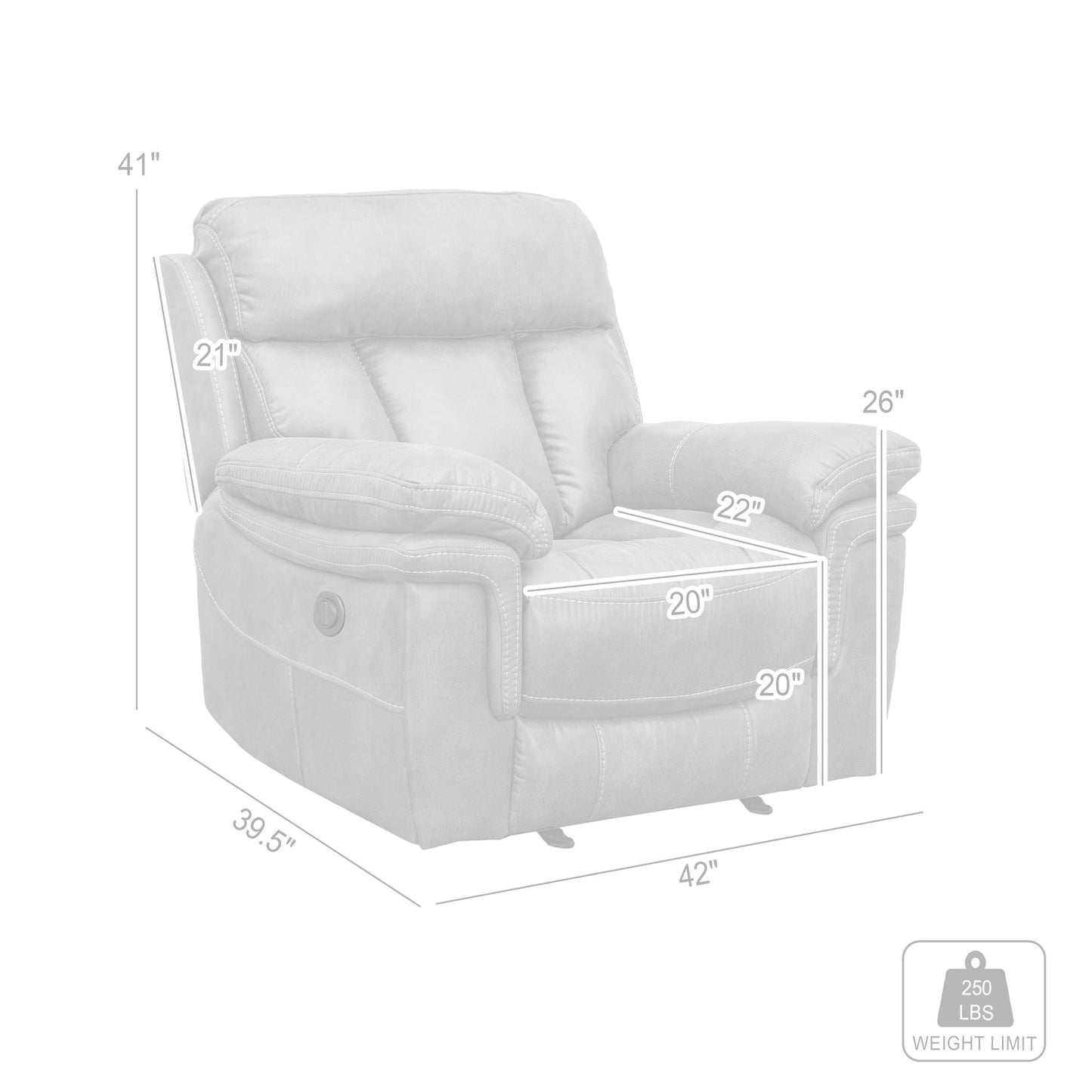 Estelle - Power Recliner Chair - Gunmetal