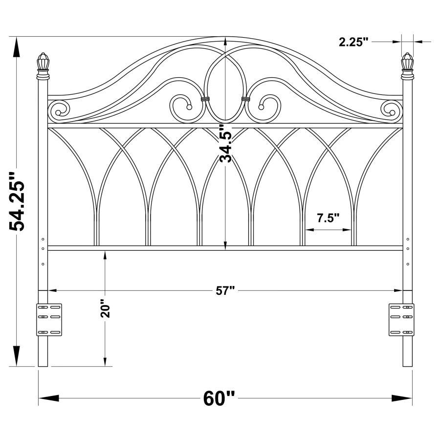 Zola - Metal Queen / Full Open Frame Headboard - Brown