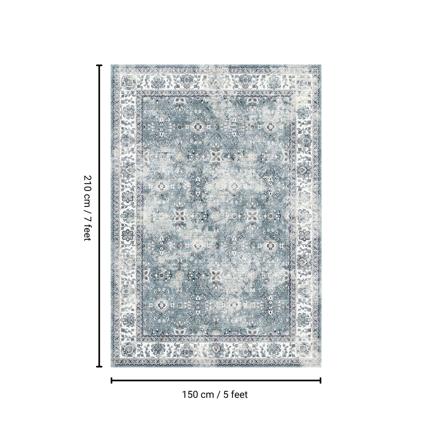 Toucan - Washable Non - Slip Area Rug, Elegant Design - Silver