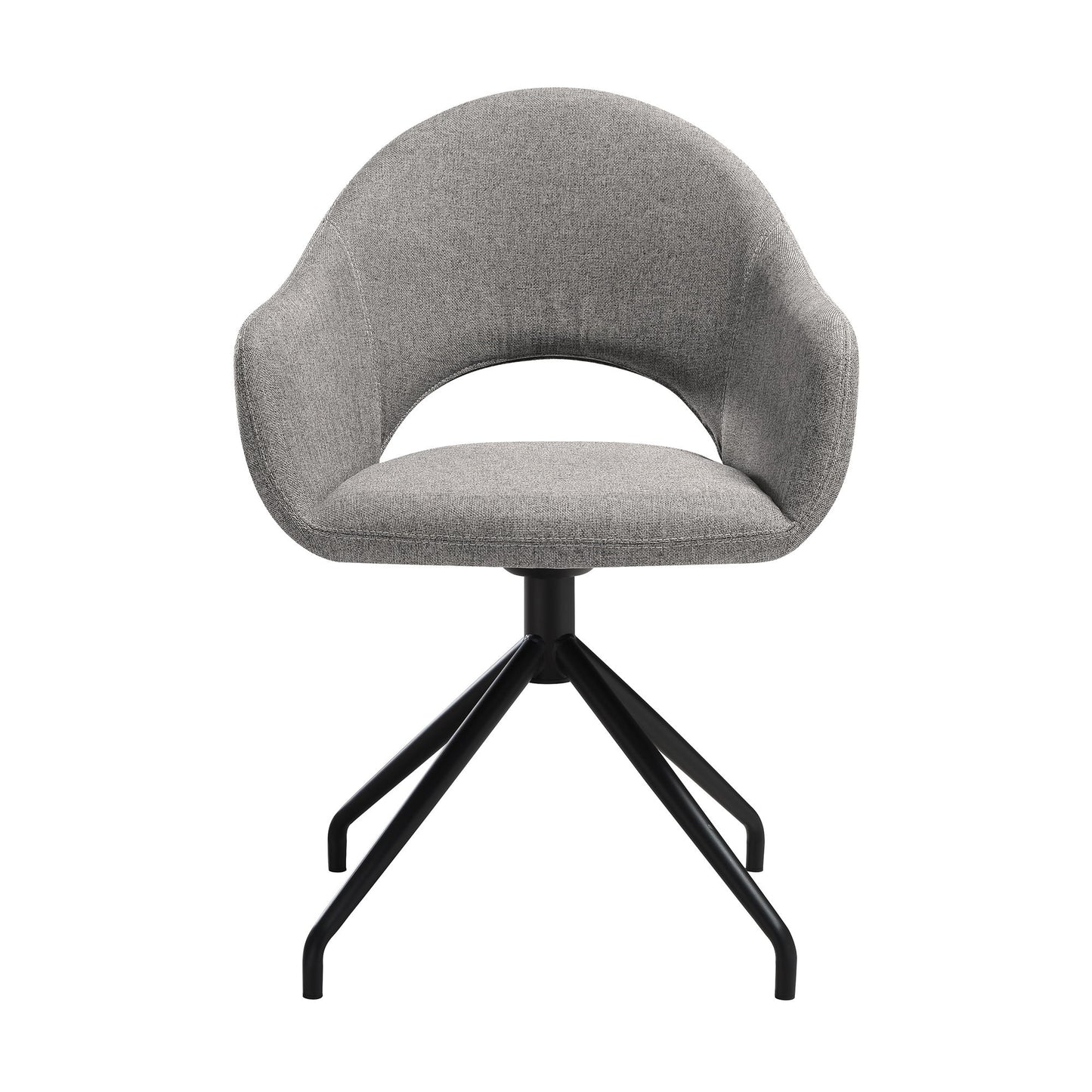 Pria - Swivel Upholstered Dining Chair (Set of 2) - Gray / Black