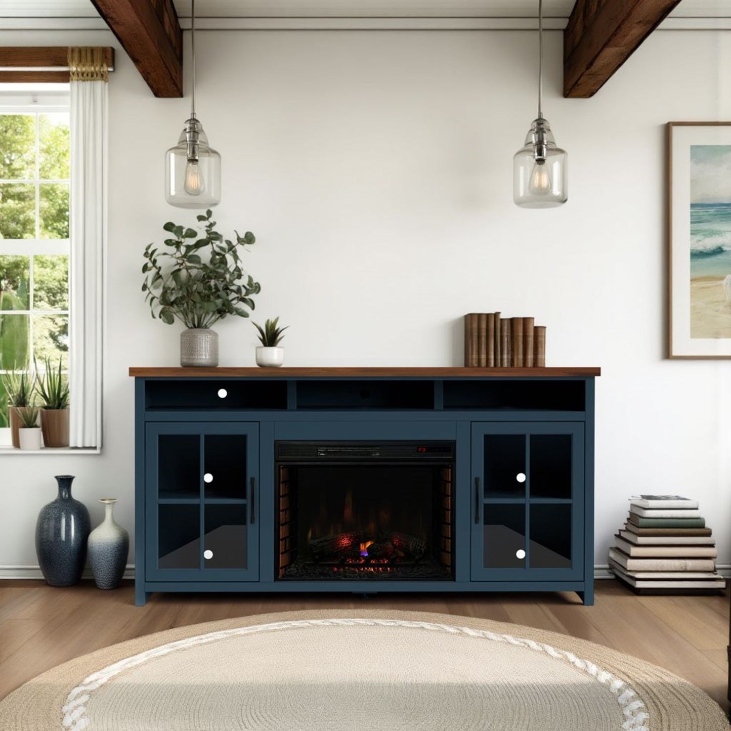Nantucket - 74" Fireplace TV Stand Console