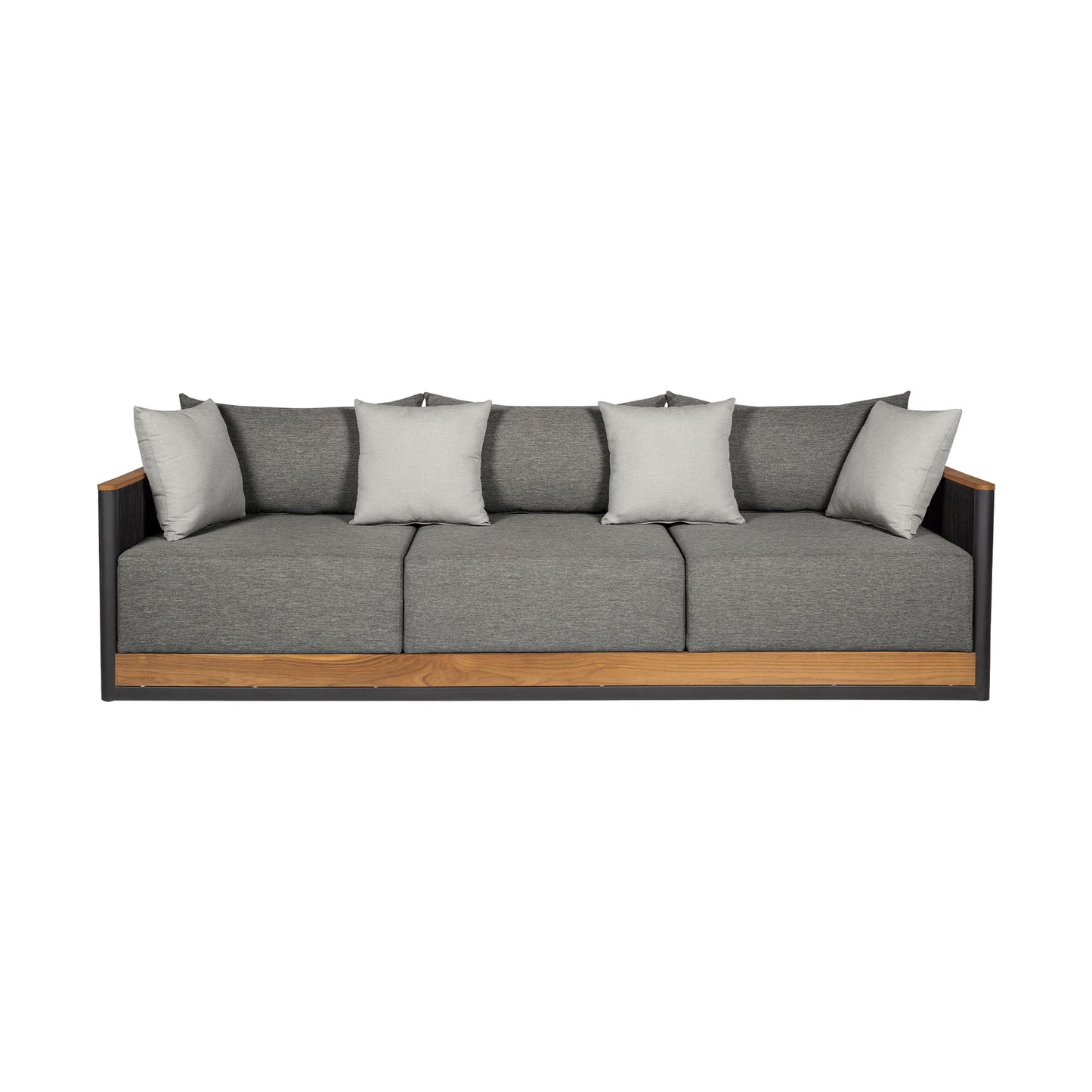 Artesia - Outdoor Patio Sofa - Black / Dark Gray