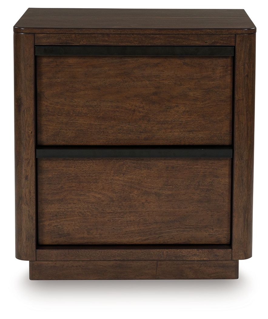 Dilenno - Dark Brown - Two Drawer Night Stand