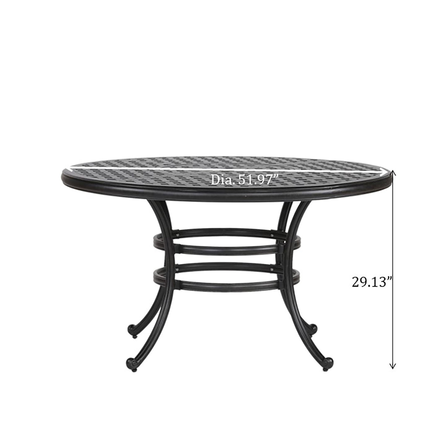 Round 4 Person 51.97" Long Dining Set With Cushions