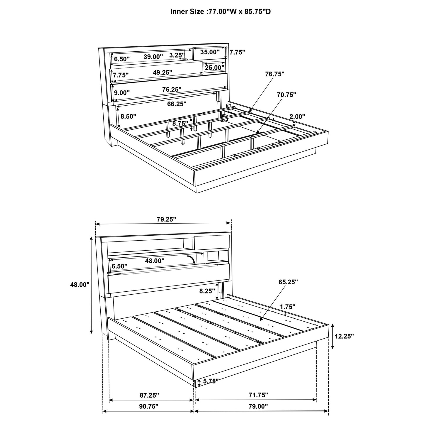 Edmondson - Bookcase Headboard Bed