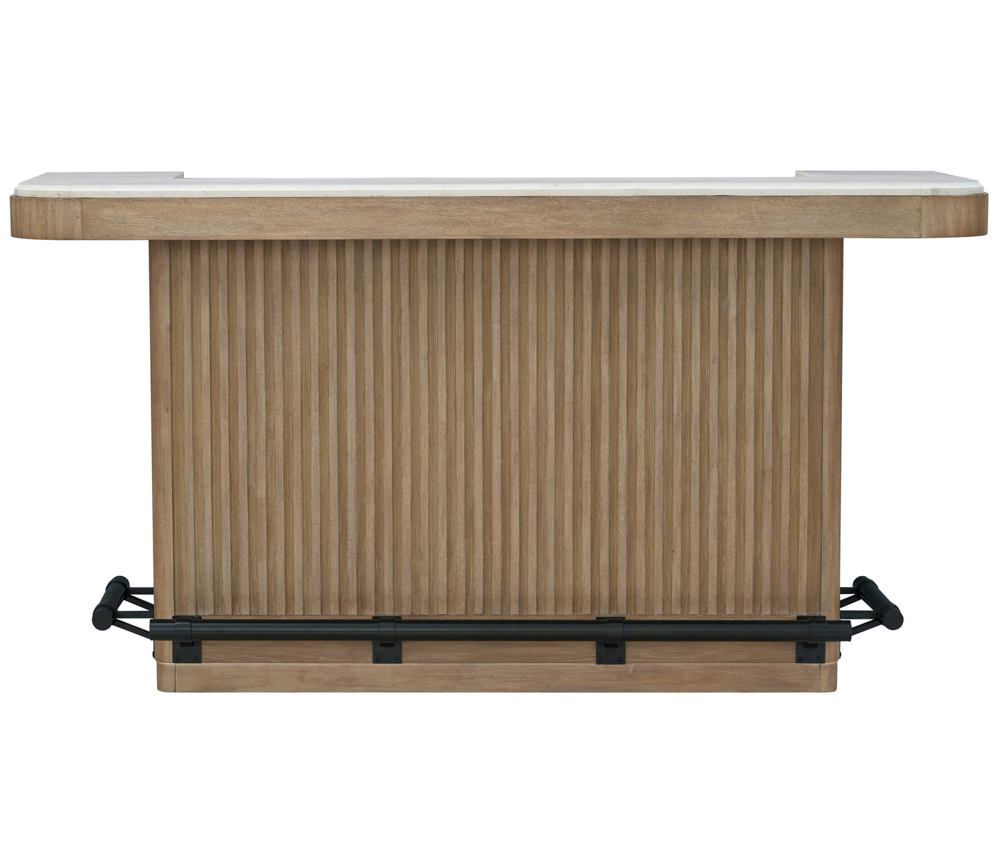 Escape - 78" Dining Bar With Stone Top - Vanilla Bean