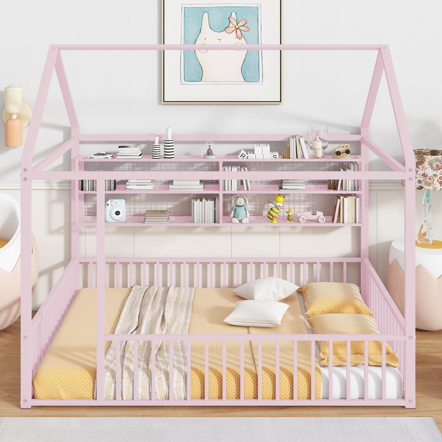 House Frame With Fence And Shelves