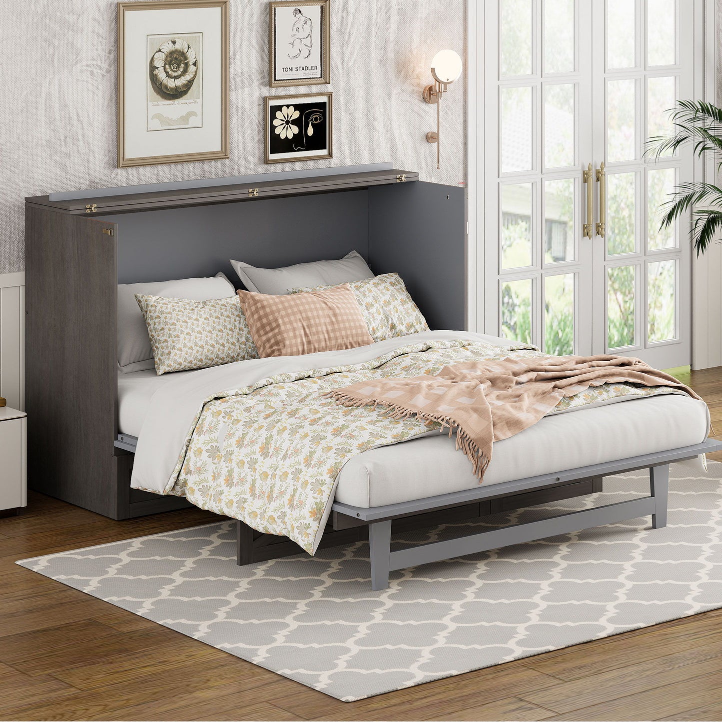 Murphy Bed With Large Drawers And USB Ports