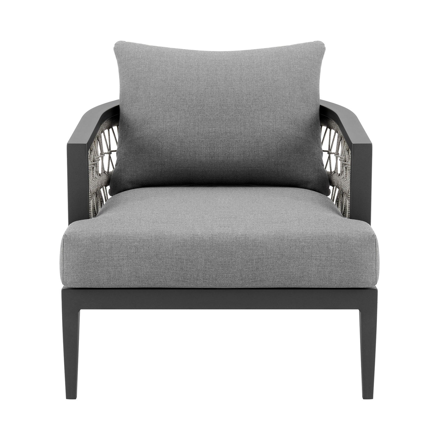 Zella - Outdoor Patio Armchair - Light Gray / Earl Gray