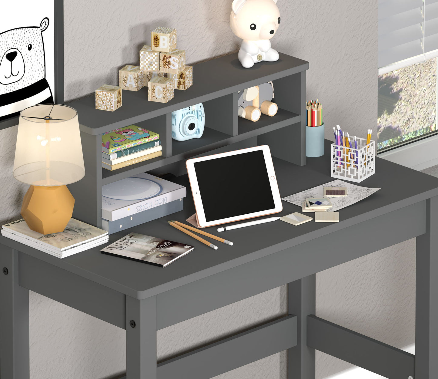 Logan - Writing Desk - Gray