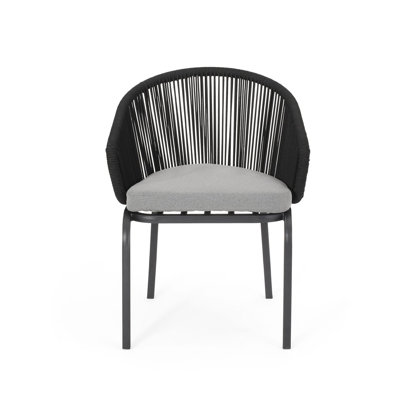 Outdoor Wicker Chair With Powder Coated Iron Legs