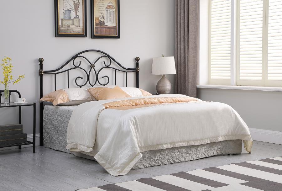 Bailey - Metal Queen / Full Open Frame Headboard - Black