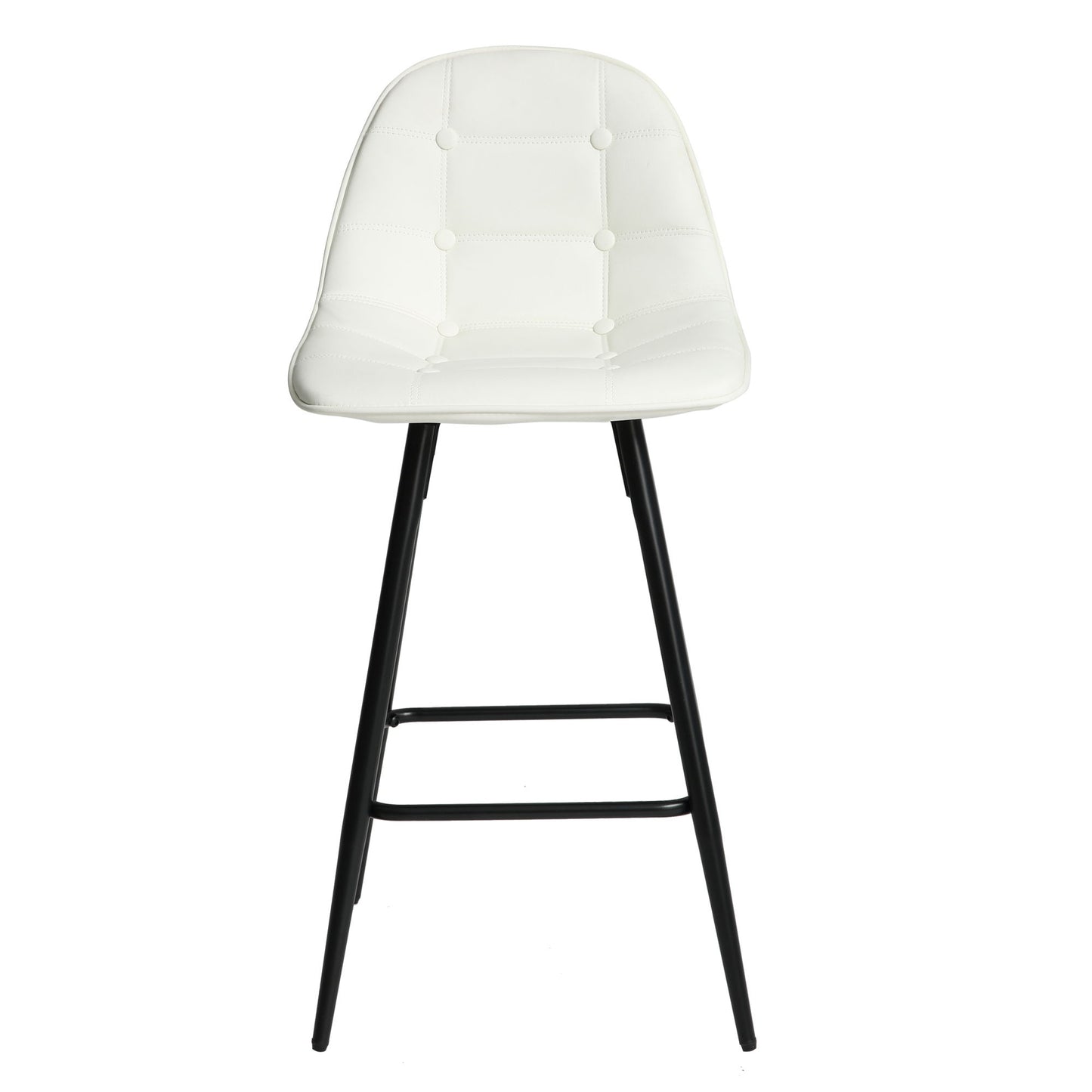 Modern Metal Counter Height Bar Stools With Back And Footrest (Set of 2)